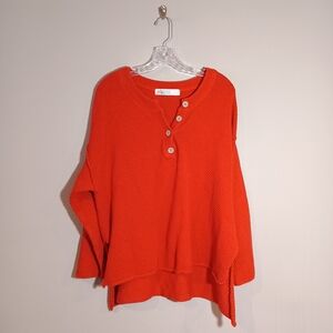 Free People Beach Hailee Sweater Waffle Knit Oversize XS